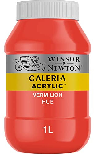 Winsor & Newton 2154682 Galeria Acrylfarbe, hohe Pigmentierung, lichtecht, buttrige Konsistenz, 1000 ml Topf - Zinnober