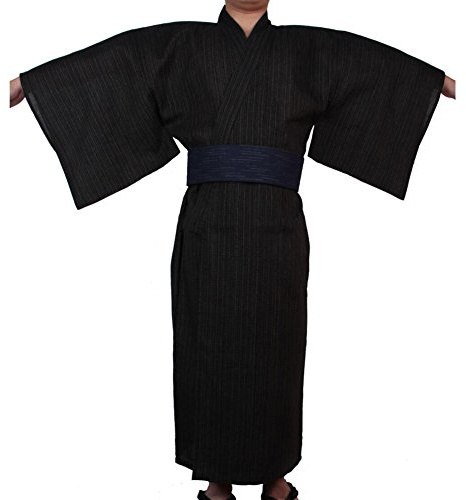 thefancypumpkin Jinbei Men's Japanese Yukata Japanese Kimono Robe Gown#A2[Size XL]
