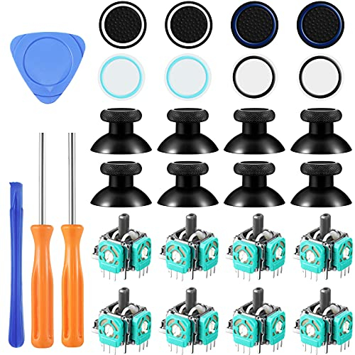 Skylety Kit 28 Riparazione di Coperchi di Cappucci in Silicone per Levetta di Joystick Compatibile con Xbox One Cacciavite a Stella T6 T8, 8 Joystick 3D, 8 Cappucci per Levetta 8 Coperchi di Cappucci