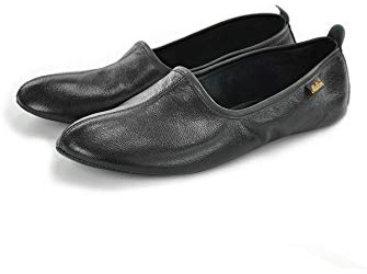 Genuine Halal Leather Handmade Shoes for Tawaf and Umrah or Home, Slippers, Islam Mest, Black, Shoe Size: US 8.5 (EU 40)