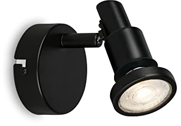 BRILONER- Applique LED salle de bain, ajustable, LED lampe murale salle de bain, IP44, couleur de lumière blanc chaud, GU10, noir, 80x106