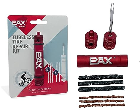 PAX Red Mountain Bike Tubeless Tire Repair Kit, Plus 5mm Hex Key for Emergency Bicycle Repair Kit, Fix Road Bicycle Tire Punctures