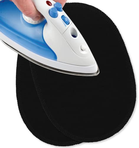 USIT, Toppe Jersey Termoadesive, 16x11 cm, Ideali per Riparare Tute, Maglie e Pantaloni Sportivi, 2 pezzi, Nero