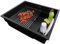 PRIMAGRAN Spülbecken Alles Schwarz 56x47cm, Granitspüle 1 Becken + Ablauf-Set + Aufrollbare Abtropffläche, Küchenspüle ab 60er Unterschrank - Praga Slim
