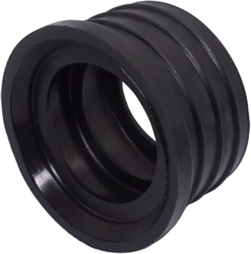 (Pack of 5) Black Rubber Sleeve for Drain Pipe, 1.57 x 1.57 (50 x 40 mm) Pipe Connector, Adaptor, and Reducer