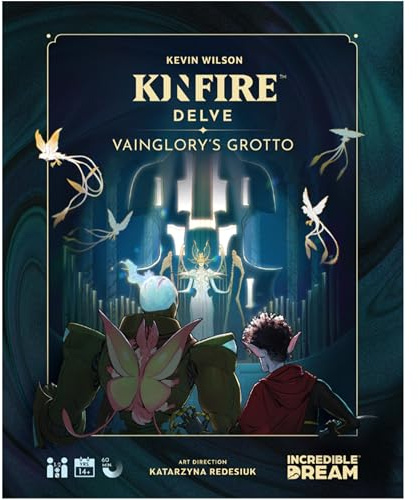 Incredible Dream Kinfire Delve: Vainglory’s Grotto – Solo or 2-Player Tactical Card and Dice Game – Puzzle-Focused Fantasy Adventure – 60+ Minute Gameplay – Compact, Replayable, Ages 14+