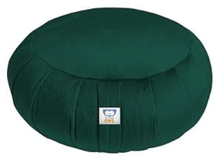 Sensory Owl Cuscino Da Yoga Meditazione Zafu Rotondo In Velluto Riempito Con Grani Di Grano Saraceno Green Bottle