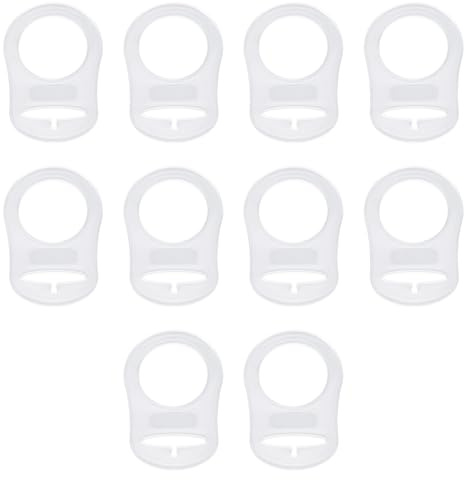 10pcs Baby Nipple Clips Adapter Rings, Premium POM Holder Clips | Newborns Universal Fit for Nipple Holder & Dummy Soother(Transparent)