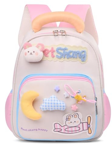PROTAURI Sac a Dos Enfant Maternelle pour Fille, Cartable Maternelle avec Sangle de Poitrine, Imperméable et Iéger, 1-4 Ans, Rose