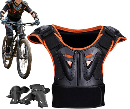 Teksome Attrezzatura protettiva per skateboard, attrezzatura traspirante con gomitiere e ginocchiere, set di attrezzi protettivi per bambini, per sport all'aperto, interni, ciclismo, sci, motociclismo