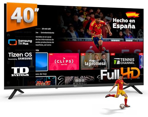 TD Systems - Smart TV 40 Pulgadas Full HD con Tizen OS 8.0 Powered by Samsung, Televisión HDR10 con Sintonizador Triple, Televisores del 2026 | PRIME40C22TIZEN