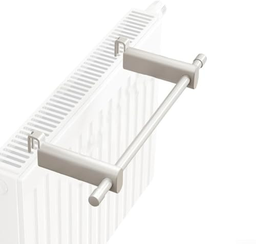 Porte-serviettes pour radiateur, 30 cm, à suspendre pour chauffage de radiateur, acier au carbone et ABS, installation sans perçage, blanc