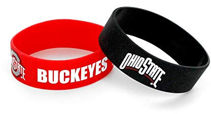 NCAA Ohio State Buckeyes Wide Silicone Bracelets, 2-pack