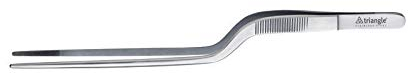 triangle 50 498 14 01 Pinzette zweifach gekröpft 14 cm professionelle Qualität aus Edelstahl kleine Kochpinzette gebogen