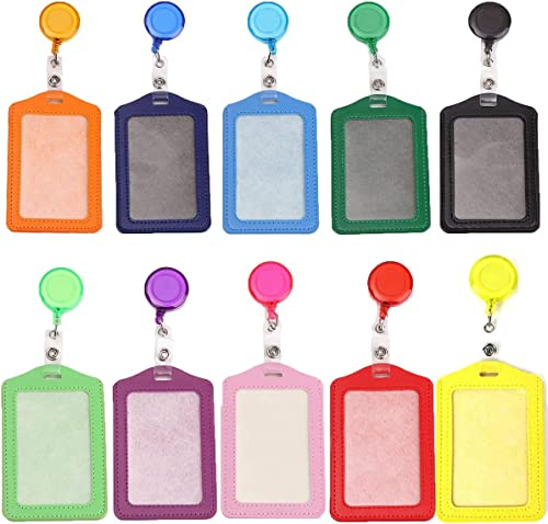 Soporte para Tarjetas, Funda de Tarjeta de Identificación, Vertical Etiqueta de Nombre Insignia ID Card Holders, para Oficina Exposición y Negocios, 10 PCS…