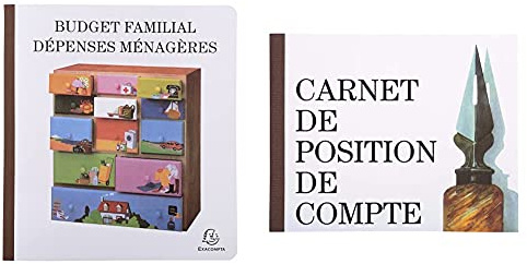 Exacompta - 78E - Piqure Budget des Dépenses Ménagères - 27/25-56 Pages & 13502E Piqûre position de Compte 16 x 19,5 cm 40 Pages