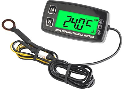 Yooreal Jauge De Température Numérique Pour Petit Moteur à Essence, Tachymètre, Compteur Horaire, étanche Pour Tondeuse à Gazon, Tracteur, Générateur, Compresseur, Moteur Hors-bord