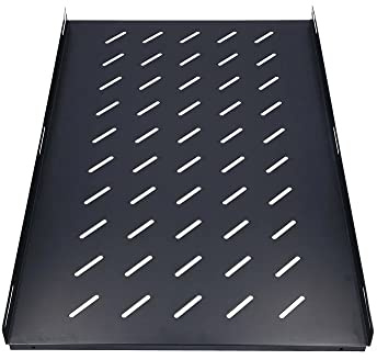 Extralink Fachboden, speziell für Rack Schrank 1U, Netzwerkschrank 19 Zoll, 770x490mm, für Tiefe 1000 MM, einfache Montage, Traglast bis 20Kg,für Serverschrank und Serverräume schwarz