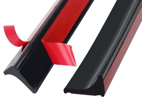 3 metros Barrera de Ducha Silicona Barrera Agua Ducha Autoadhesiva Borde Plato Ducha Plegable Barrera para Agua Umbral de Ducha de Baño y Cocina, Negro (Dos caras adhesivas)