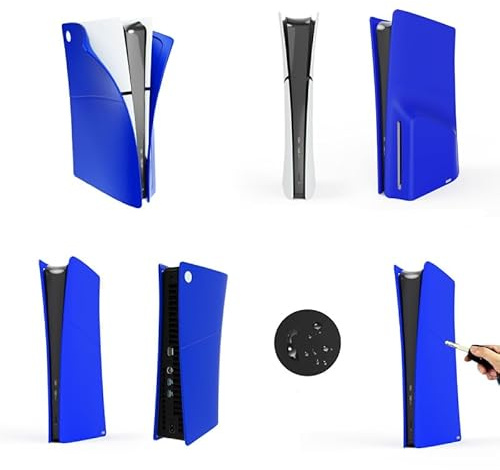 Konsolenschutzfolie Aufkleber für Sony PS5 Slim Optical Drive Edition,Skin Sticker Decal Cover für Playstation 5 Slim,Wrap Cover Vinyl Anti-Scratch Schutzhülle für Spielekonsole (Blau)
