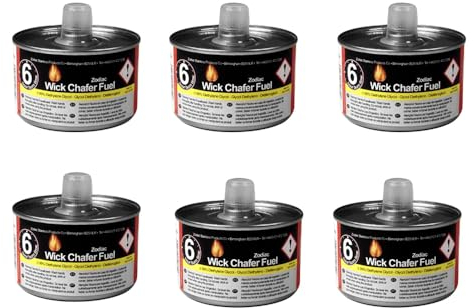 Sterling Saver 6 x 6 Hour Quality Chafing Dish Fuel Tins with Wick Catering, Caterers Food Buffet Serving