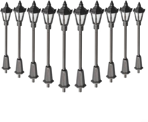 Modelo Ferroviario Tren 00 10x Conjunto de Lámparas de Iluminación de Farola LED, Escala H0 TT