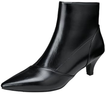 FQMAYPO Femme Bottines Talons Kitten Bout Pointu Fermeture Éclair Latérale Bottines Soirée Minimalistes Confortables Talons Bas Bottes Courtes Noires Chaussures Chaudes Travail,Noir,37 EU