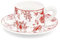 fanquare Set de 1 Tasse à Café et Soucoupe, Set de 1 Tasse à Café Fleurs Rouges, 260ml Tasses à Thé Rétro en Chine, Tasses à Cappuccino en Porcelaine pour Latte Café Moka ou Thé, Cadeaux Baristas