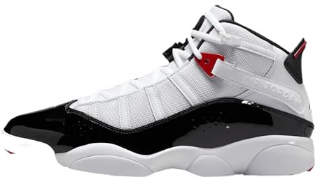 Jordan 6 Ringe Herrenschuhe (322992-164, Weiß/Schwarz/Varsity Red), Weiß/Schwarz/Varsity Red, 44.5 EU