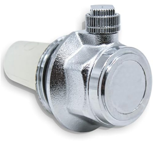 DOJA Barcelona Purgador Automático Radiador - Conexión Rosca Izquierda - Cromado - Válvula de Purga de Aire Automatico Calefaccion y Purgador Radiador con Boya, Fácil Instalación, Eficiencia