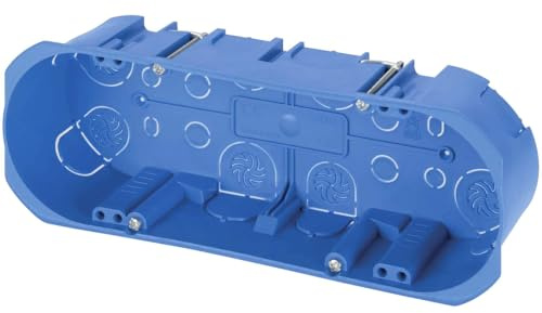 Scatola 506/507 da incasso a parete, 6/7 moduli/posti, per cartongesso, legno, in tecnopolimero ad alta resistenza, cassetta per impianto elettrico, universale per serie civili, blu