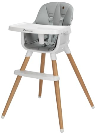 Bebeconfort Abelia seggiolone evolutivo, 6 mesi–3 anni, fino a 15 kg, cintura a 5 punti, 2 altezze di cintura, vassoio regolabile 3 posizioni, Mineral Gray