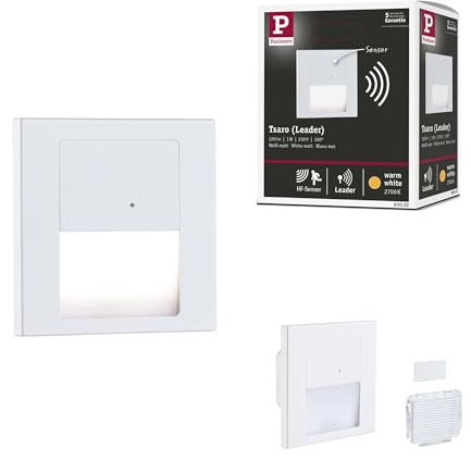 Paulmann 80002 Lámpara LED empotrable de pared Tsaro Cuadrado 80x36mm 1W 80lm 230V 2700K Blanco Mate