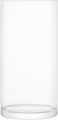 simpa Tabletop Centrepiece Clear Glass Cylinder Vase 22cm (H) x 10cm Dia
