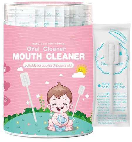 TQEBWUS 30 Pezzi Detergente Orale Per Bambini, Garza Pulisci Lingua Neonato, Garza Per La Pulizia Della Lingua, Cura Della Bocca Del Bambino, Dentistiche Per Bambini Da 0 A 3 Anni