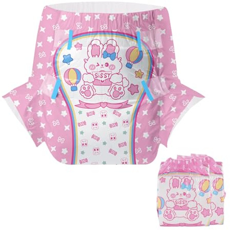 CutiePlusU Disposable Printed Nappies Diapers 2 Count for Men Women L