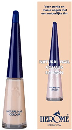 Herome Natural Nail Colour Salmon mit Verstärkendem Effekt - Nagellack Geeignet Für Eine French Manicure - Nagelverstärker Mit Einem Natürlichen Lachston - 10ml.
