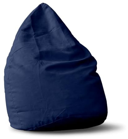 Lumaland Sitzsack Luxury 60x45cm | Microvelours Beanbag mit extra weichem & robustem Stoff | Für Erwachsene & Kinder| Ideal geeignet für Kinderzimmer | Sessel & Stuhl Bean Bag [Dunkelblau]
