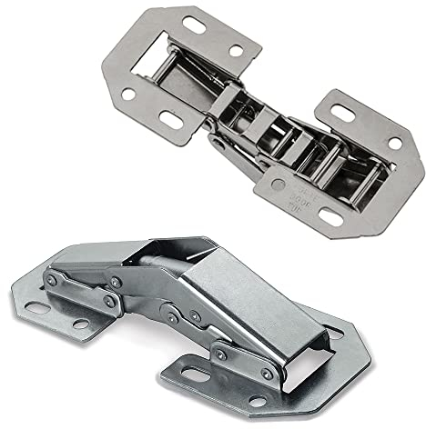 Mprofi MT® 2 Stk Aufschraubscharnier - Schrankscharnier mit Feder Öffnungswinkel 90° - Scharniere für Schranktüren - Vernickelt Möbelscharniere - Tiefenverstellbar Schranktür Scharnier - P/90/2