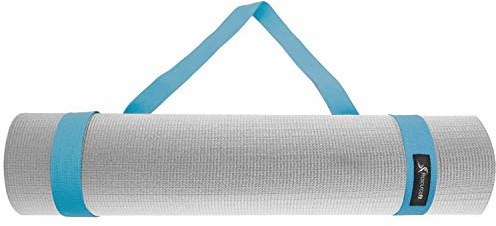 ProsourceFit Yoga Mat Carrying Sling, Easy Adjustable Carry Strap 60” Long Cotton, Aqua