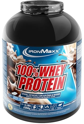 IronMaxx 100% Whey Protein Pulver 2350g - Schoko Kokos - Leckerer High Protein Shake, 37g Eiweiß pro Portion, Power Drink für Sportler, Mit BCAAs und EAAs