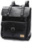DokinReich Retro PU-Leder Vintage Rucksack Wanderrucksack Backpack Damen Herren Schultertasche für 13 Zoll Laptop Schwarz