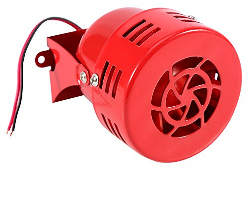 Qiilu 12v Eléctrico Alarma Sirena de aire para Carro Coche Motocicleta Alarma 50 Loud Rojo