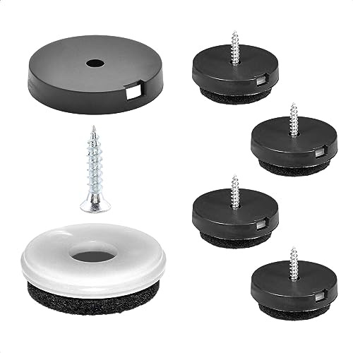 Wagner QuickClick® filtglidare möbelglidare stolglidare I set om 4 x bas + skruv + glidinsats utbytbar – filt robust naturlig – diameter Ø 30 mm – tillverkad i DE – 15785300