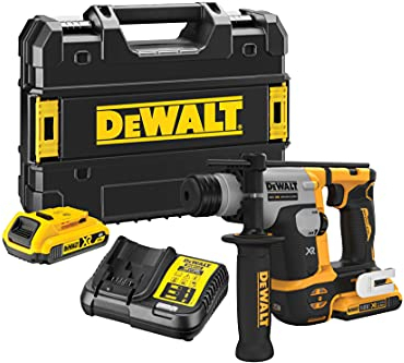 DEWALT DEWDCH172D2 DCH172D2 Ultra-Compact XR SDS Plus Rotary Hammer 18V 2 x 2.0Ah Li-ion, 18 V, Black/Yellow