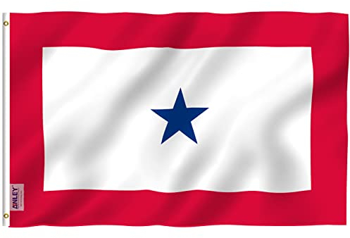 Anley Fly Breeze 3 x 5 Fuß Blue Star Son in Service Flagge – Segeltuchkopf und doppelt genäht – Militärdienstflaggen Polyester mit Messingösen 3 x 5 Ft