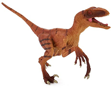 Zappi Co barn velociraptor orange dinosauriefigur leksak (23 cm längd) realistiska detaljerade dinosauriekollektion actionfigurer
