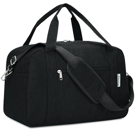 Narwey Sac de Voyage Ryanair 40x20x25 Sac à Main Pliable Bagages Cabine Avion Sac Weekend Bagage de Voyage Sac de Sport 20L (Noir)