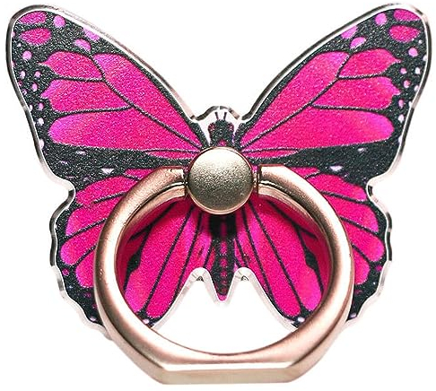 Kinizuxi Soporte de Anillo de Teléfono Celular de Mariposa,Cute Anilla Movil SoporteRotación de 360 ° Anillo Soporte Movil Compatible con iPhone Samsung y Todos los teléfonos Inteligentes（Rosa