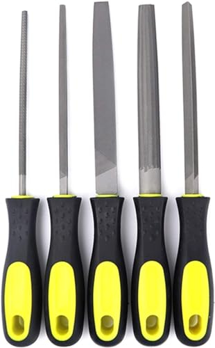 Metall-Raspelfeile, Nadelfeilen-Set, 5-teiliges Holzfeilen-Raspel-Metallfeilen-Set 6''/8''/10'' flach/dreieckig/rund/quadratisch/halbrund Form Stahlfeilen Handwerk Holzbearbeitungswerkzeuge Robuste Fe